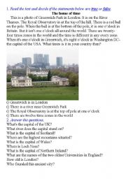 English Worksheet: The home of time