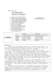 English Worksheet: Wisconsin