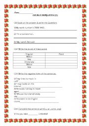 English Worksheet: Elementary Exam