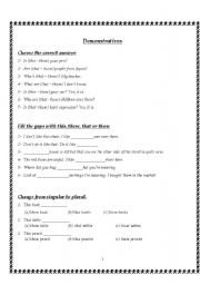 English Worksheet: Demonstratives