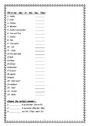 English Worksheet: Personal Pronouns