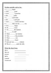 English Worksheet: Verb to Be