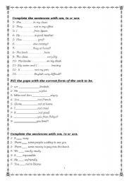 English Worksheet: Verb to be