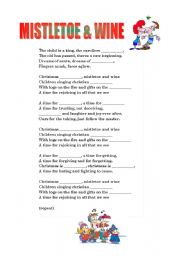 English worksheet: Mistletoe and Wine Song