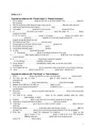 English Worksheet: TENSE REVIEW