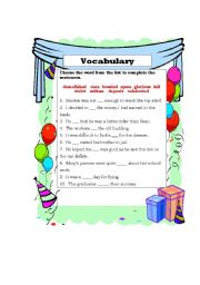 English worksheet: Vocabulary Worksheet