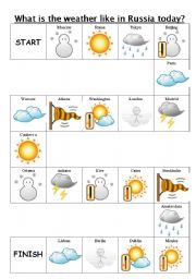 English Worksheet: What is the weather like in Russia today?