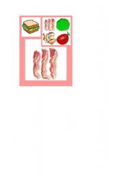 English worksheet: Happy Food Families BLT - bacon