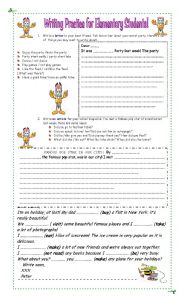 English Worksheet: Writing practice for Elementary Students