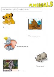 English worksheet: English Adventure 1 - Animals