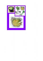 English worksheet: Happy Food Families broccoli soup - stock