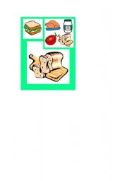 English worksheet: Happy Food Families Chicken Sandwich - bread