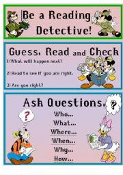 English Worksheet: ~Reading Detective~ Comprehension Strategies 1/8