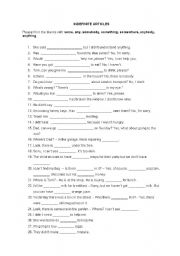 English Worksheet: some, any, no