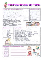 English Worksheet: Prepositions of time