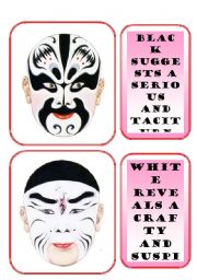 English Worksheet: The meaning of colours in Chinese Beking Opera