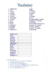 English Worksheet: Vocabulary Travels Advanced