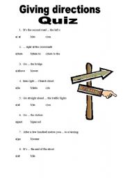 English worksheet: Giving directions