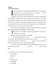 English worksheet: DESCRIPTION OF A PLACE