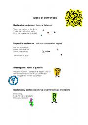 English worksheet: Types of Sentences