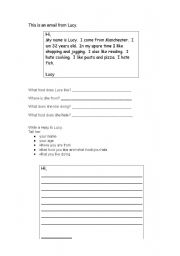 English Worksheet: Email to Lucy