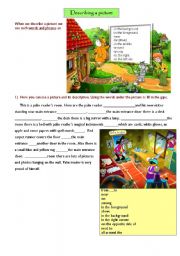 English Worksheet: descibing a picture