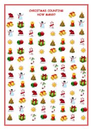 English Worksheet: CHRISTMAS COUNTING