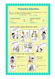 English Worksheet: Possessive Adjectives