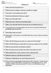 English Worksheet: questionnaire
