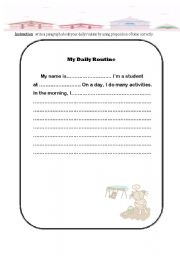 English Worksheet: daily activities