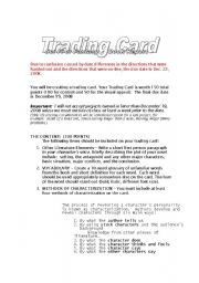 English worksheet: Characterization Book Report