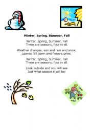 English Worksheet: Winter, Spring, Summer and Fall