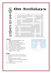 English worksheet: On holidays (3 pages)