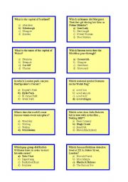 English Worksheet: Team game- knowledge about Great Britain