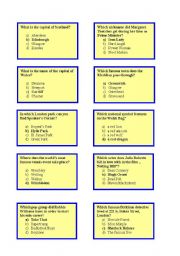 English Worksheet: Team game- knowledge about Great Britain