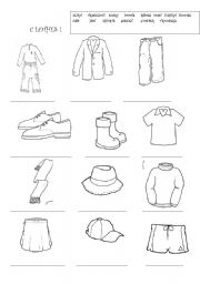 English Worksheet: CLOTHES FOR PRIMARY