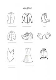 English worksheet: CLOTHES FOR PRIMARY II