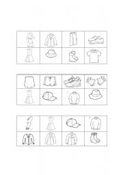 English Worksheet: BINGO CLOTHES 1