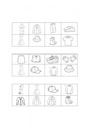 English worksheet: BINGO CLOTHES 1