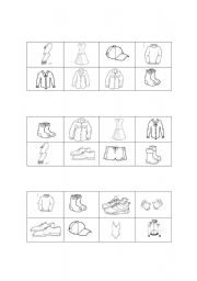 English Worksheet: BINGO CLOTHES 3