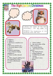 English Worksheet: Movie worksheet The flight before Christmas