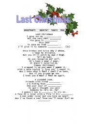 English Worksheet: LAST CHRISTMAS - SONG
