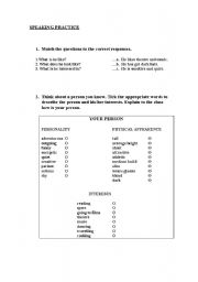 English worksheet: GETTING TO KNOW SOMEONE