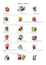 English Worksheet: Where is Santa?