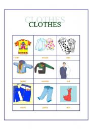 English worksheet: clothes