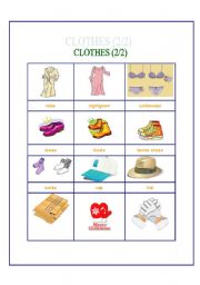 English worksheet: clothes