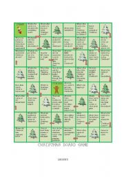 English Worksheet: CHRISTMAS BOARD GAME
