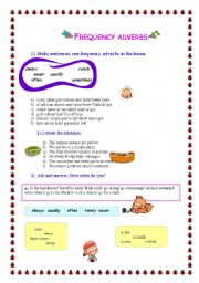 English Worksheet: Frequency adverbs