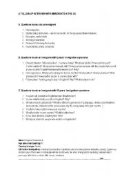English Worksheet: Role Play: Interview with Immigrants - Four Life Stories