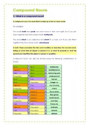 English Worksheet: Compound Nouns